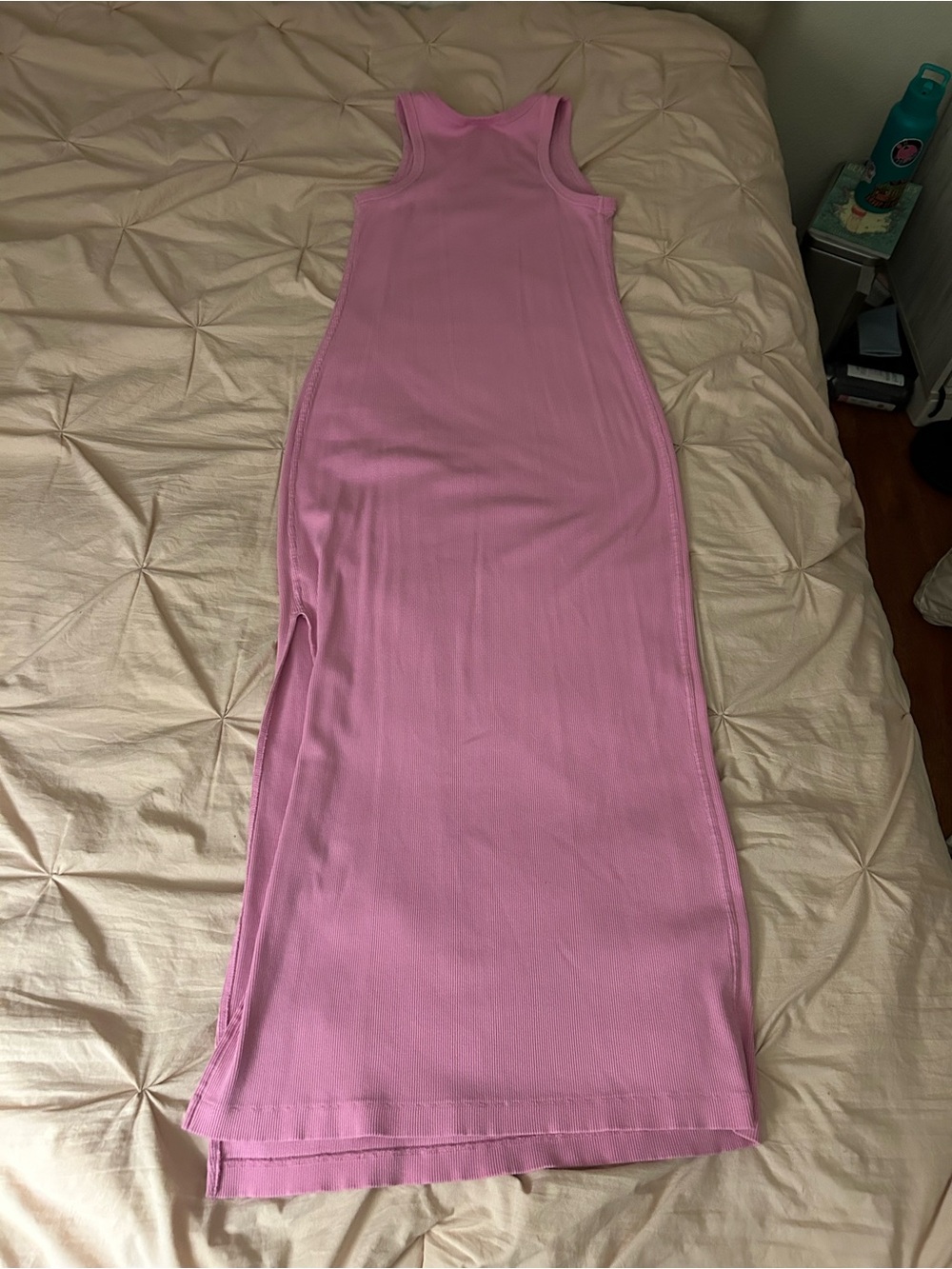 Universal Thread Bubblegum Pink Racerback Racerback Tank Ribbed Maxi Dress - Picture 14 of 14